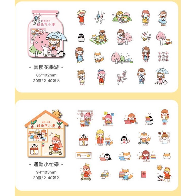 Set sticker cô gái vũ trụ