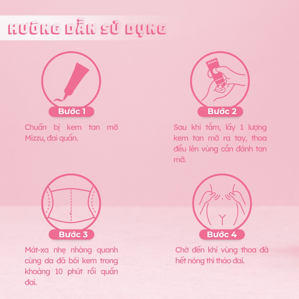 Kem tan mỡ bụng Mizzu - Combo siêt mỡ bụng Nóng Lạnh 150g