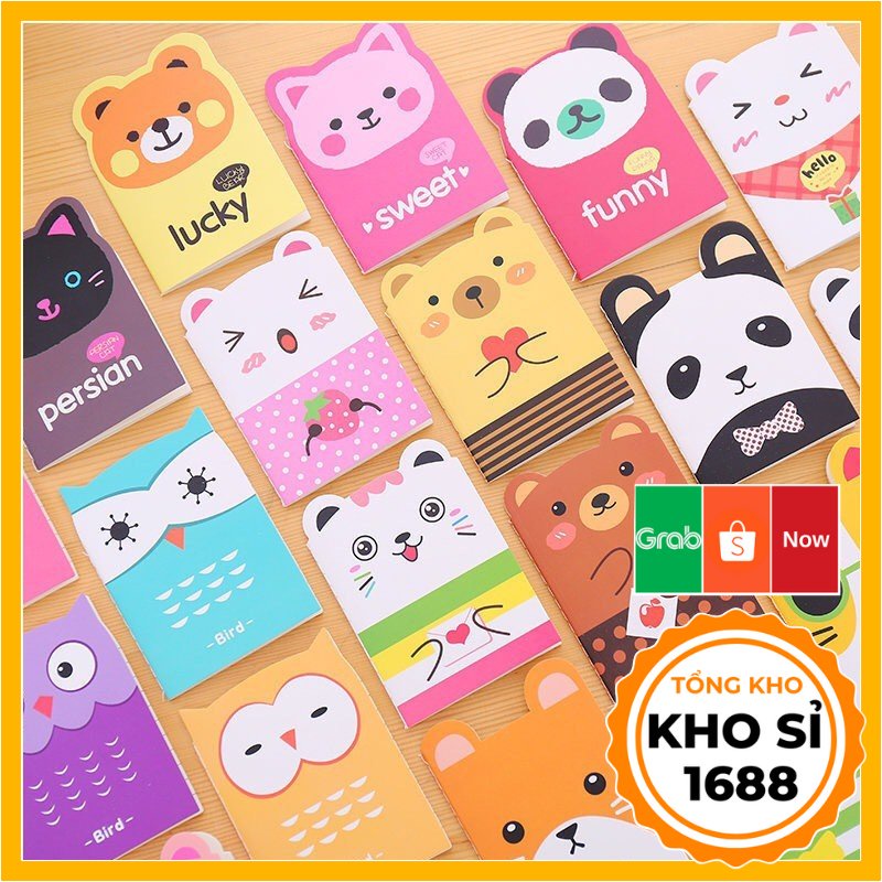 Sổ tay hình gấu lợn mèo dễ thương 12*8cm (Có dòng kẻ) E315