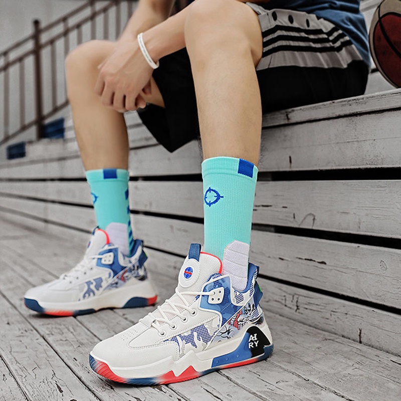 Ielgy Giày Bóng Rổ Cột Dây Giảm Căng Thẳng Sành Điệu Cho Nam