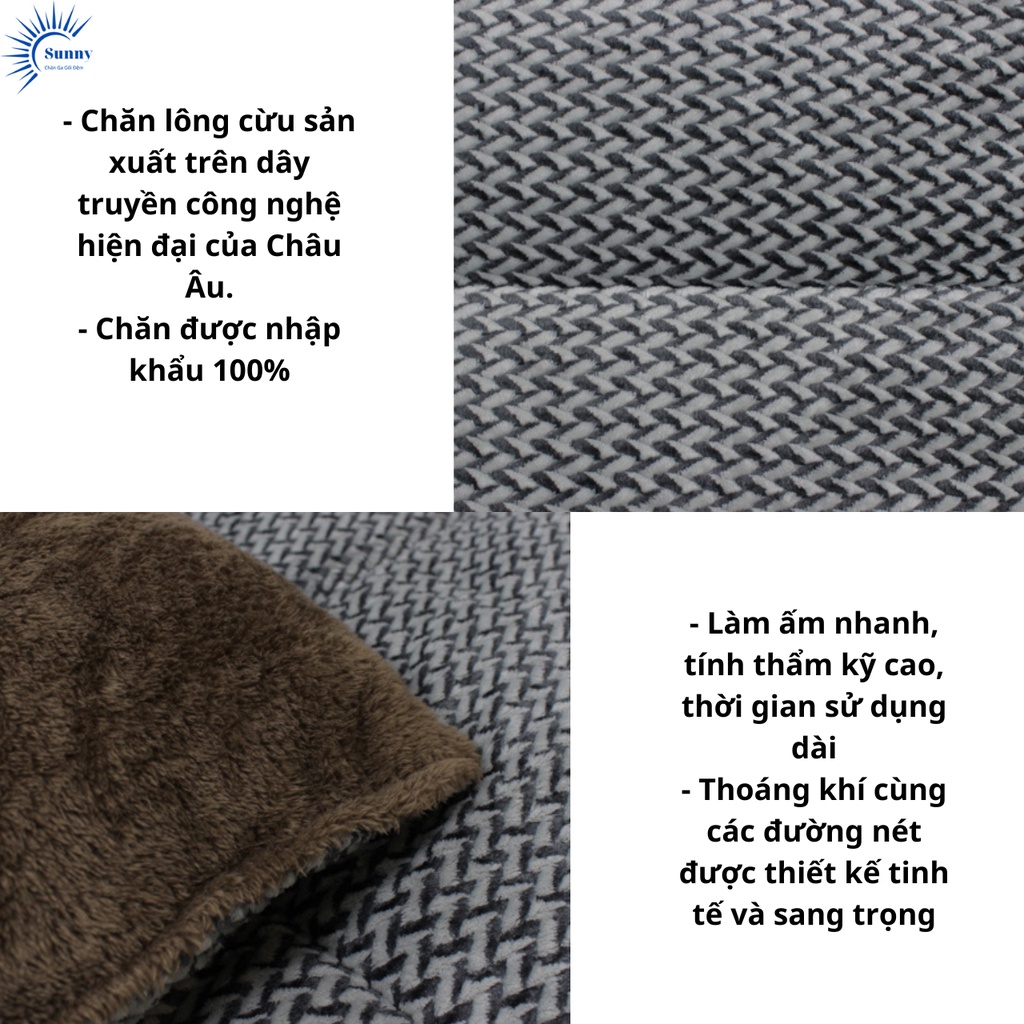 Chăn Lông Cừu Nara Nhập Khẩu Nhập Bản Chính Hãng Sunny Decor Có Tặng Kèm Túi Da
