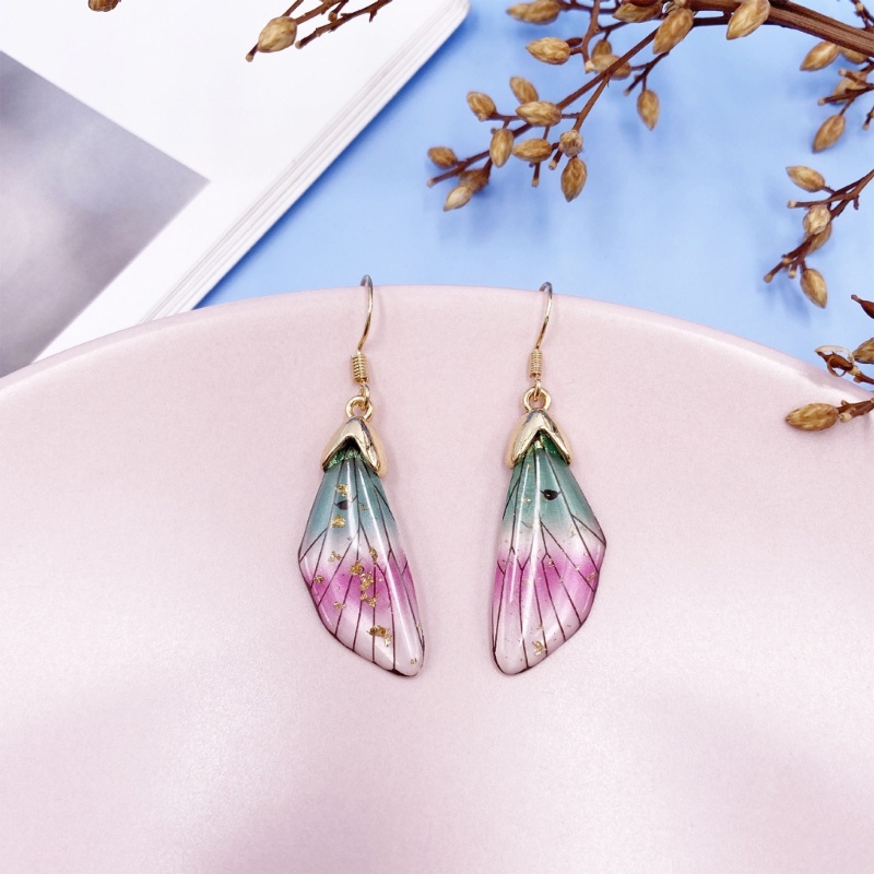 Đôi Khuyên Tai Dài Hình Đôi Cánh Đính Đá Thời Trang Cho Nữ