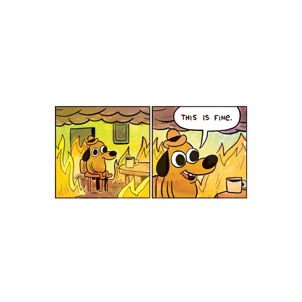 GHIM CÀI PIN CÀI ÁO THỜI TRANG CHÚ CHÓ THIS IS FINE HOT TREND PINSHUB