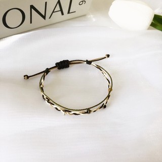 Vòng tay nam nữ waterproof bính nhỏ phối hạt cườm