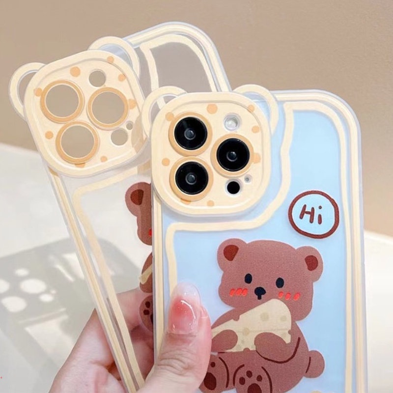 Ốp Điện Thoại Mềm Họa Tiết Hoạt Hình Bảo Vệ Ống Kính Máy Ảnh Cho IPhone 13 11 12 Pro XS Max X XR 6 7 8 Plus