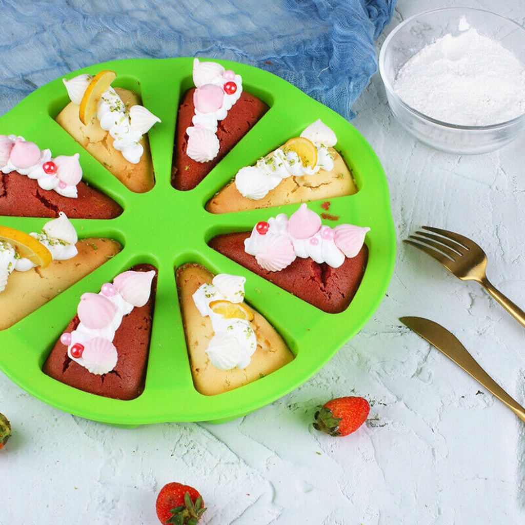 Khuôn Silicone Làm Bánh 8 Ô Hình Tam Giác Chịu Nhiệt Không Dính