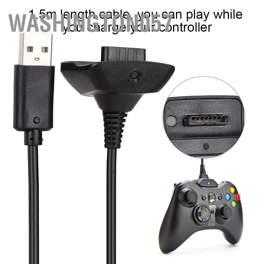Washington057 Cáp Sạc 2 Trong 1 1.5m Chất Lượng Cao Cho Bộ Điều Khiển Microsoft XBOX 360 Nhanh