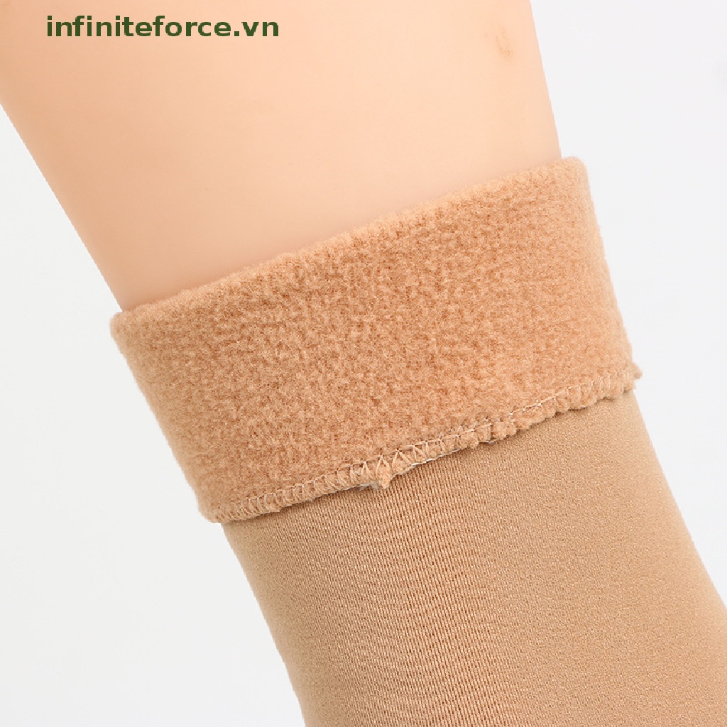 1 Đôi Vớ Len Cashmere Mềm Dày Giữ Ấm Mùa Đông Màu Trơn Thời Trang Cho Nữ