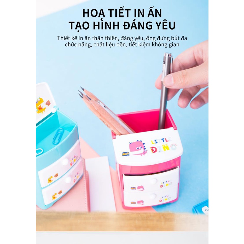 Khay cắm bút học sinh Deli E9136 - Hồng/Xanh-1 chiếc  - SIÊU CUTE
