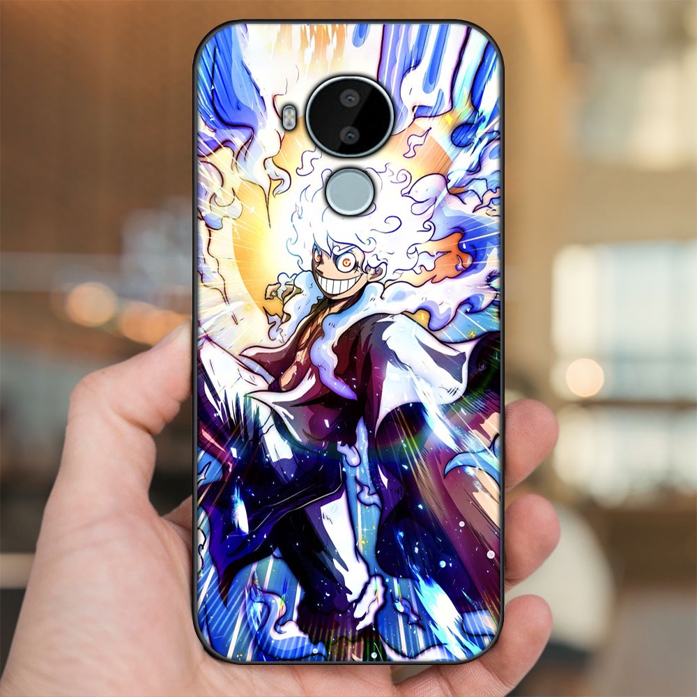 Ốp lưng Nokia C30 viền đen in hình Luffy Gear 5 Nika One Piece Đảo Hải Tặc
