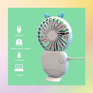 Quạt mini cầm tay 3 chế độ dung lượng 800mah có thể sạc lại bằng cổng USB kèm giá đỡ HSU