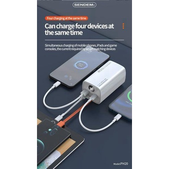 Pin sạc dự phòng Sendem PH20 20000mAh hỗ trợ sạc nhanh 66W , PD 20W - BH 12 Tháng
