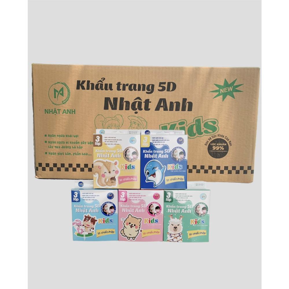 Thùng 200 cái Khẩu trang trẻ em 5D Kids nhật anh
