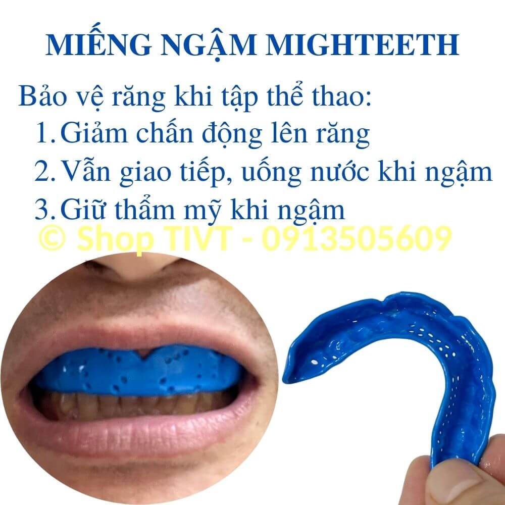 Miếng bảo vệ răng Mighteeth, chống mòn mặt nhai khi bị nghiến răng 6, giảm chấn động răng khi chơi thể thao-Shop TIVT