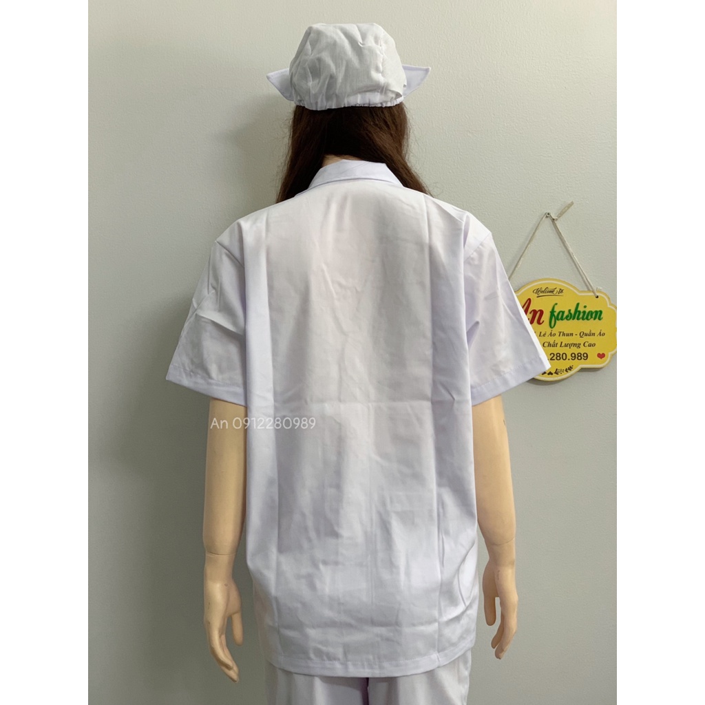 Đồng phực ngành thực phẩm, y tế, đồ blouse vải kaki cao cấp _ Hình chụp thật