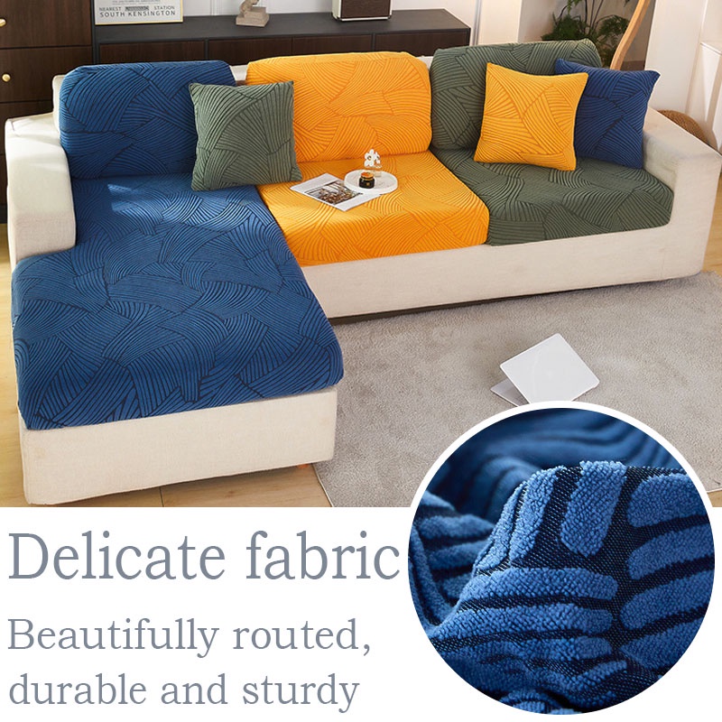 Vỏ Bọc Đệm Ghế Sofa Jacquard Đàn Hồi Màu Trơn Dành Cho Phòng Khách / Phòng Ngủ