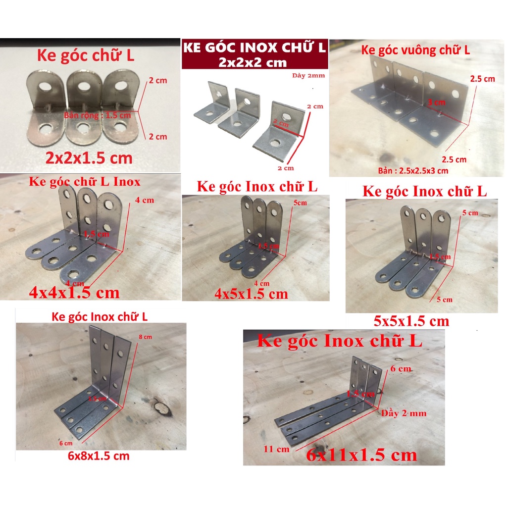 Ke Góc Inox Chữ L Bản Rộng 1.5 Cm ( Đủ Cỡ )
