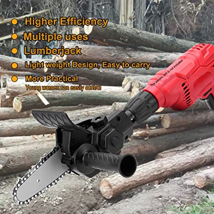 Bộ Chuyển Đổi Máy Khoan Thành Máy Cưa Xích, Đầu Cắt Gỗ, Lưỡi Cưa Xích Gắn Khoan pin Khoan điện cầm tay