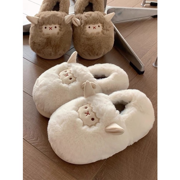 Dép bông cừu béo ú nu xixitiao siêu dễ thương cute mang trong nhà