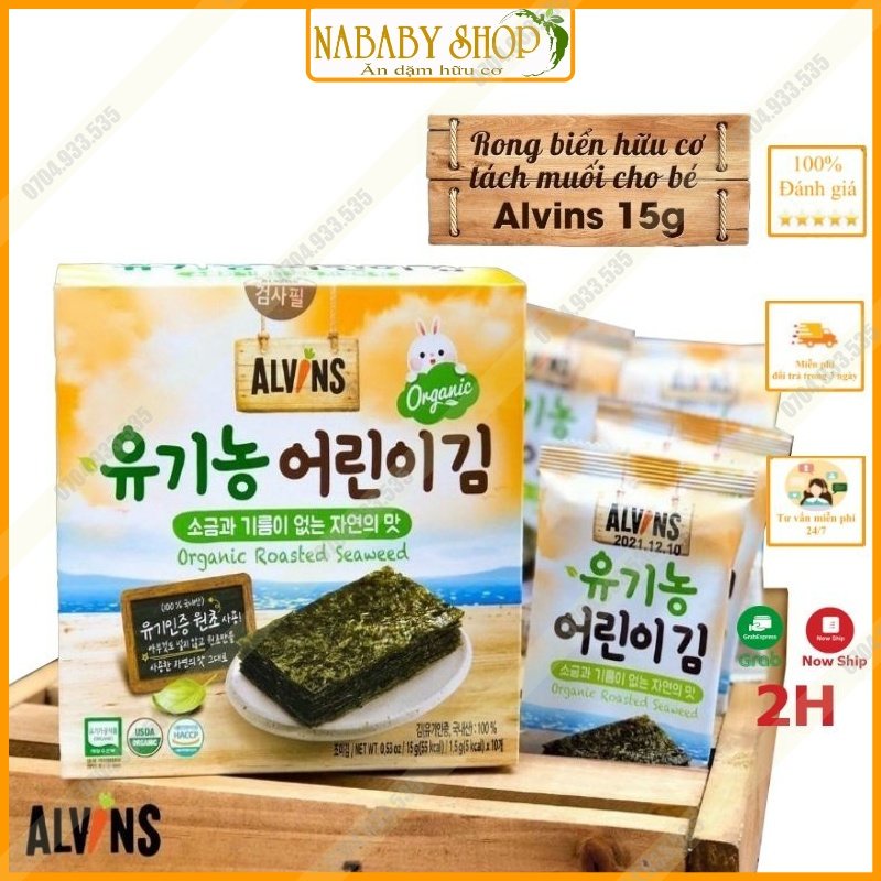 Rong biển tách muối hữu cơ Hàn Quốc - Alvin's Hàn
