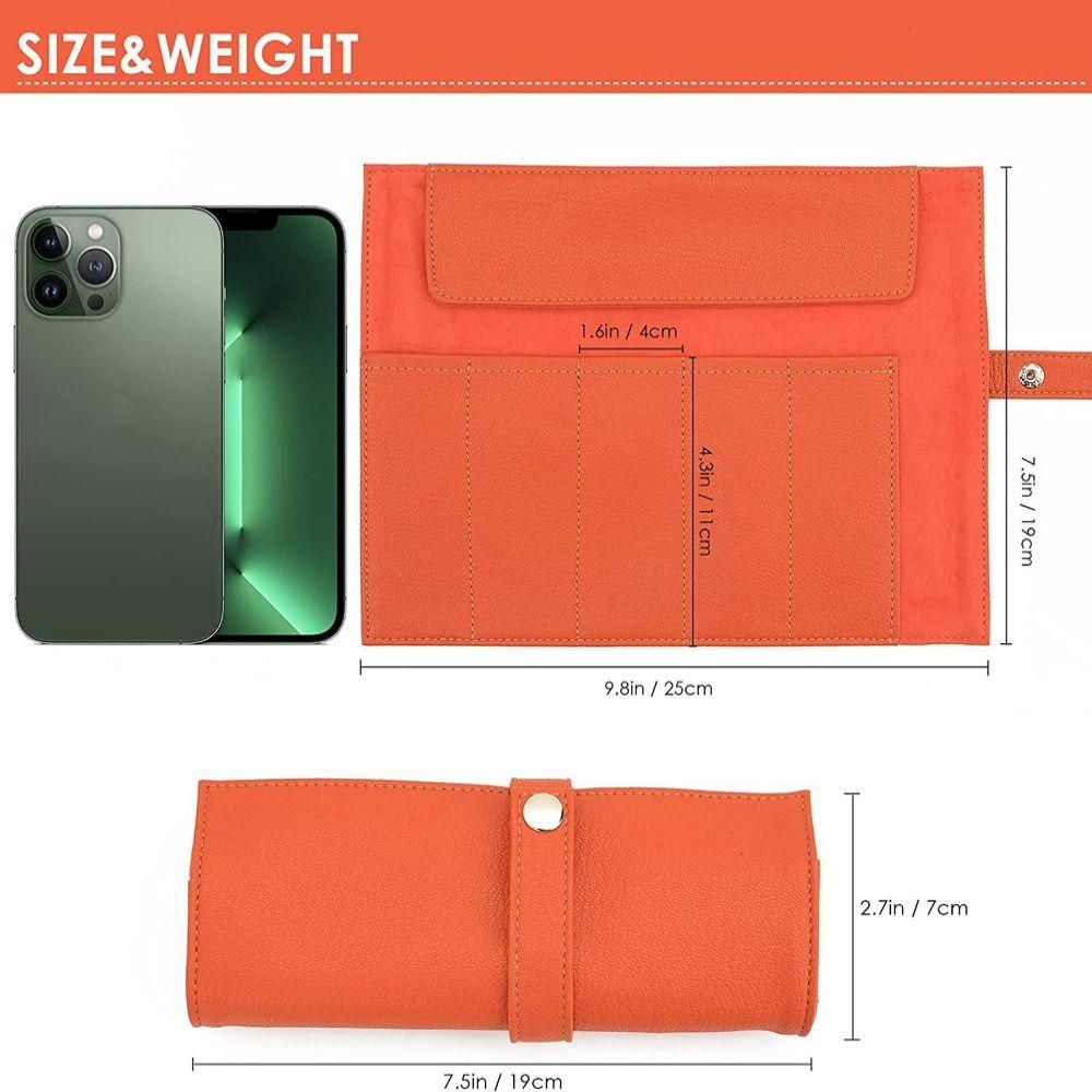 Túi Da PU Cuộn Đựng Đồng Hồ Đeo Tay Chống Thấm Nước Tiện Dụng Ốp