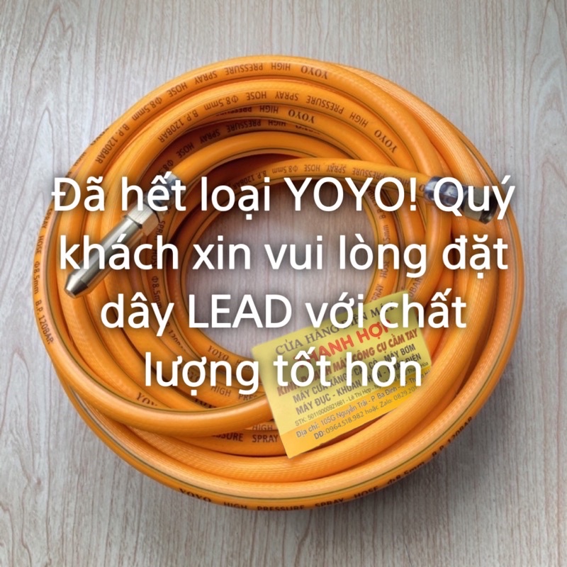 Dây rửa xe LEAD áp lực cao 15M đầu rời-dây curoa), dây cao cấp cá sấu phun xịt, dây áp lực chịu lực tốt
