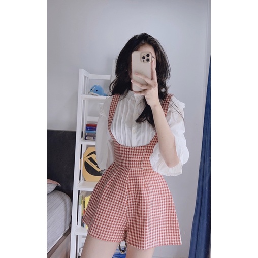 FREESHIP sét áo trắng bèo kèm yếm hồng trẻ trung năng động  GKM