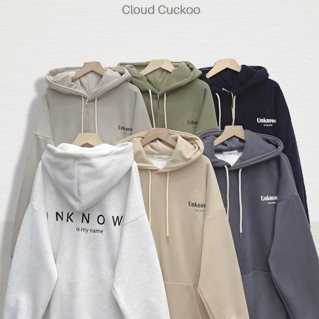 Áo Hoodies Lót Lông Mềm Mại In Chữ Unknown Phom Áo To Rộng Rãi - Mã Số: 50114