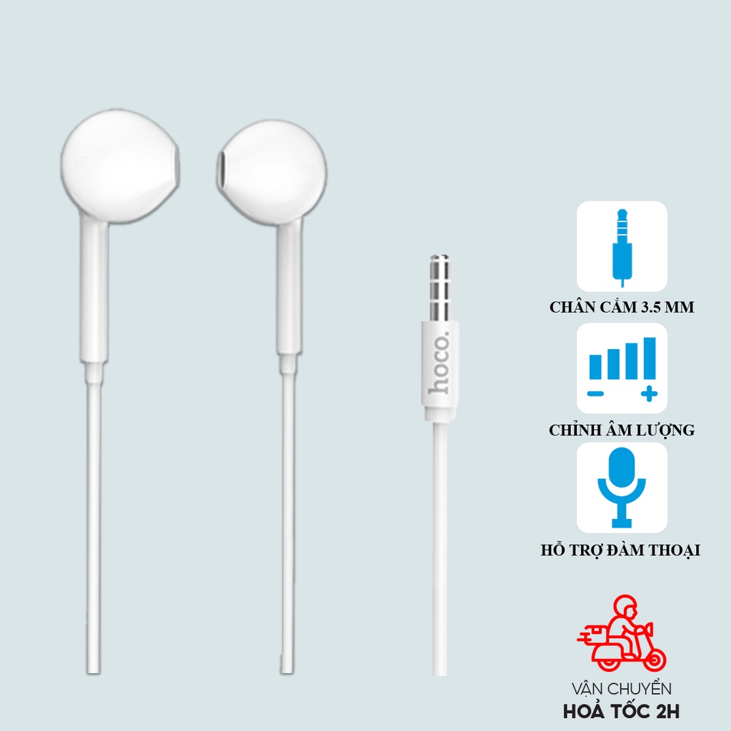 Tai nghe Hoco M1 jack 3.5mm tròn tương thích IP 5 6 dây dài 1m