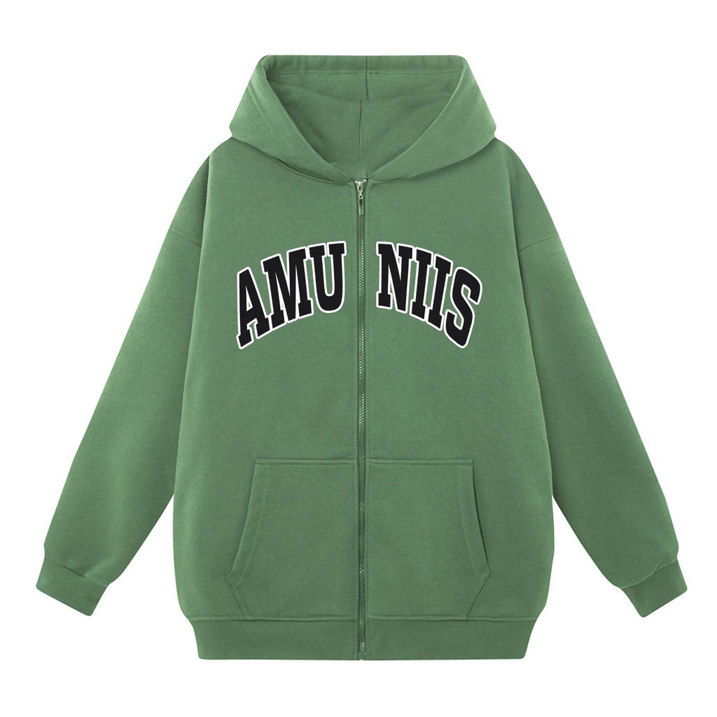 Áo khoác nỉ nam nữ Hoodie Zip SAM CLO có mũ khóa kéo chất tay dài thu đông form rộng ZIP AMU