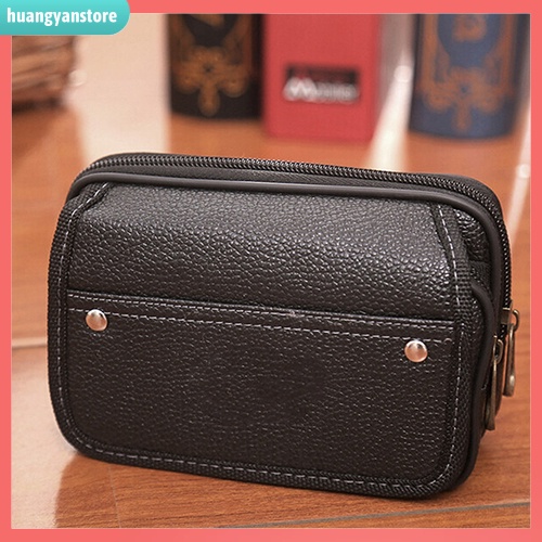 HY/ Ví đeo thắt lưng bằng da giả đa chức năng cho nam