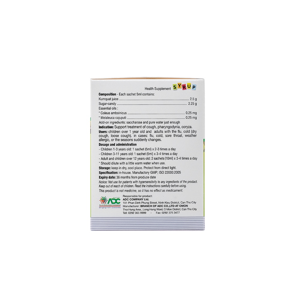 Siro Codatux hỗ trợ giảm ho, đau rát họng hộp 30 gói x 5ml