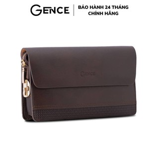 Ví cầm tay nam gence da bò cao cấp, clutch nam cầm tay khóa số rb01