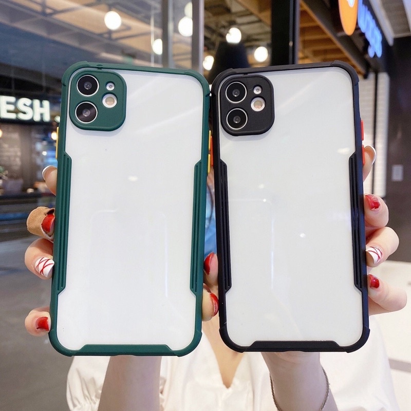 Ốp lphone viền màu chống sốc lưng trong cho 6/7/8/6plus/7plus/x/xr/xsmax/11/11pro/12pro/12promax/13promax
