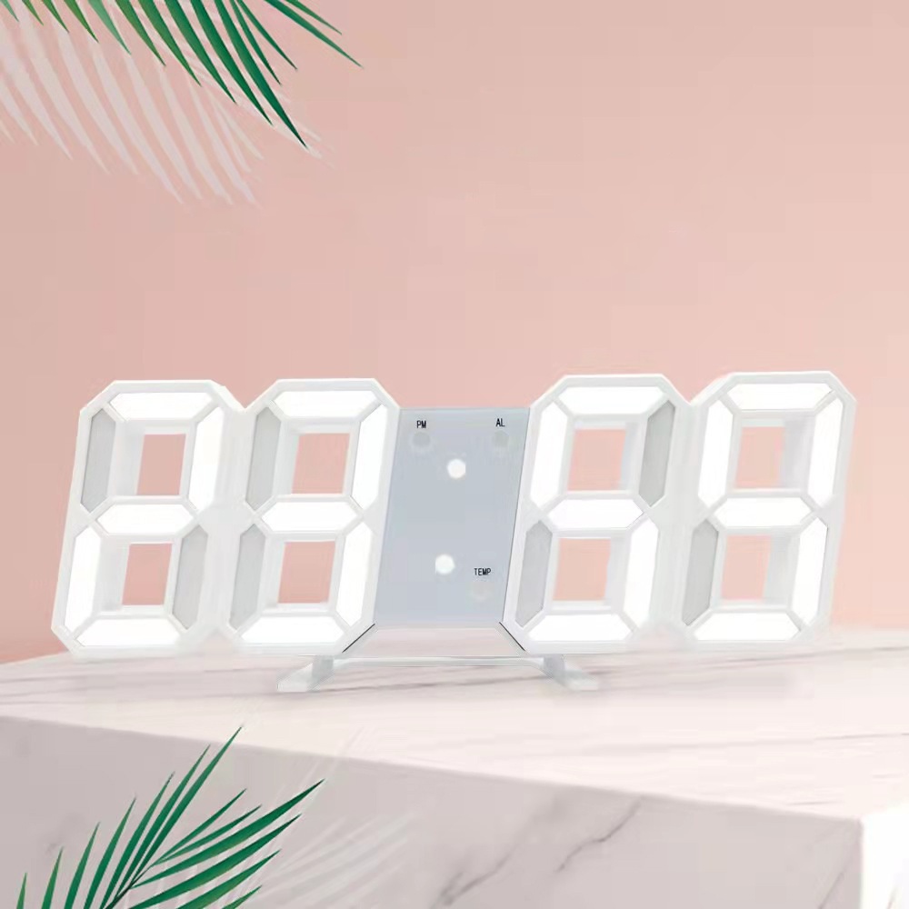 Đồng hồ LED để bàn làm việc, treo tường, nhiều chức năng báo thức, nhiệt độ, cảm biến âm thanh