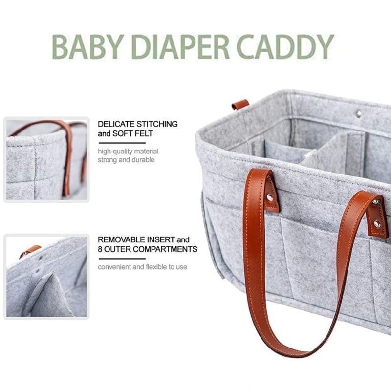 Giỏ Nỉ Đựng Tã Lót Có Tay Cầm Tiện Dụng