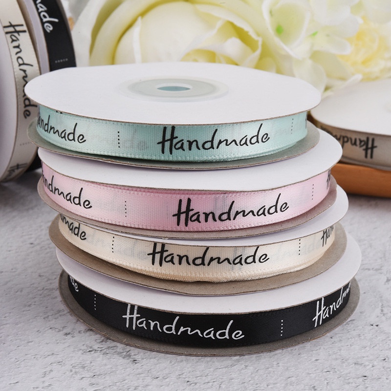 Ruy băng chữ handmade bản 1cm trang trí hộp bánh, decor sản phẩm