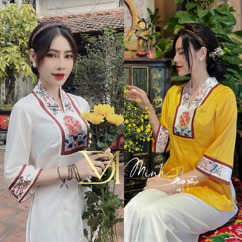 Đồ Lam Đi Chùa Nữ - Bộ Đi Lễ Chùa Lụa Trắng Hoạ Tiết Cao Cấp Chất Mềm Mịn Mặc Cực Sang Trọng