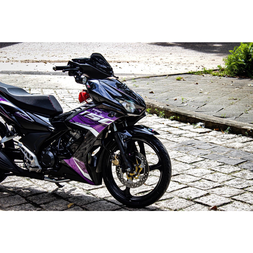 Tem rời Winner X đen Tím Rs150 Cực ngầu , decal 3 lớp cao cấp trống bay màu