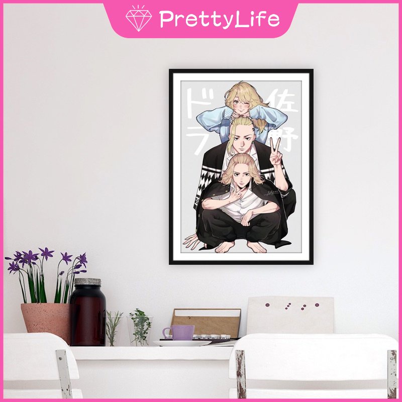 Bộ Tranh Đính Đá 5D Tự Làm 30x40cm Hình Anime Tokyo Revengers