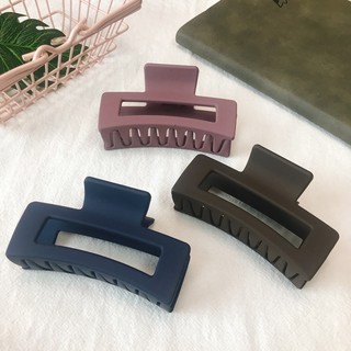 Kẹp tóc càng cua chữ nhật nhựa nhám nhiều màu phong cách Hàn Quốc