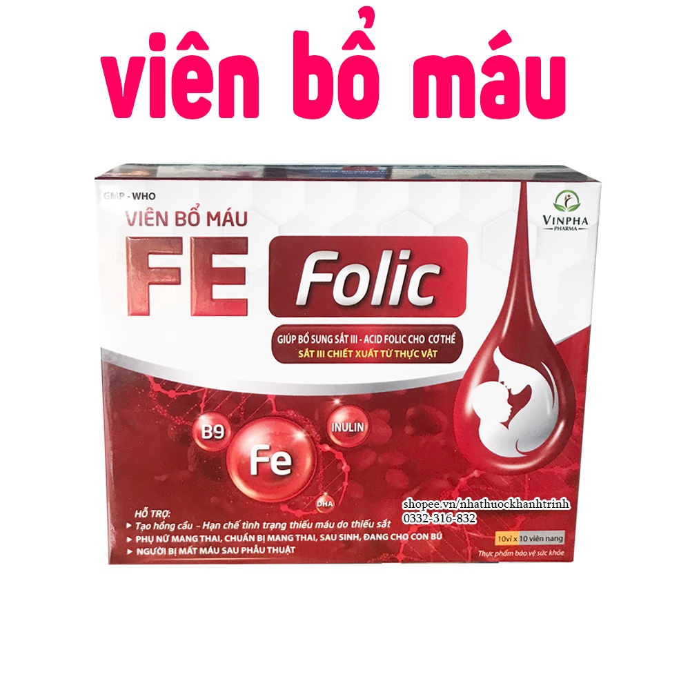 Viên bổ máu FE FOLIC hộp 100 viên