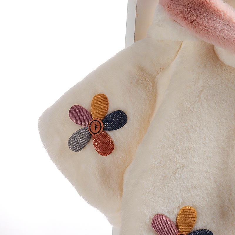 Áo Choàng Áo Khoác Lông Thỏ Cho Bé Thêu Hoa Ngũ Sắc Kiểu Dáng Tai Thỏ Đáng Yêu Ấm Áp AK3478