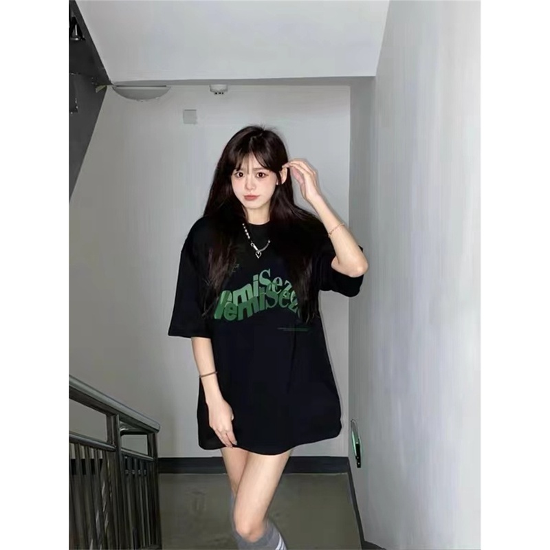 Áo Thun Ngắn Tay Dáng Rộng Thời Trang vintage Cho Nữ