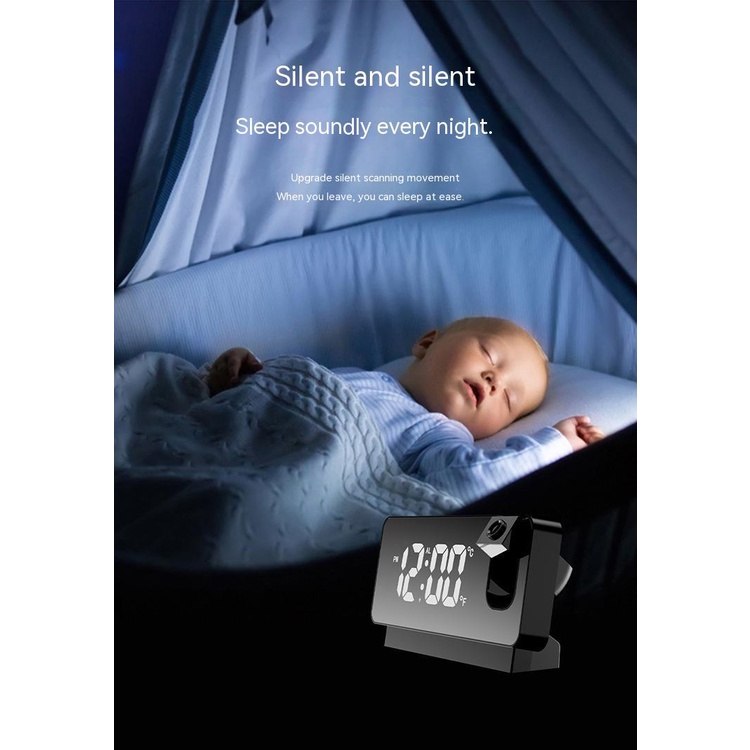 Đồng Hồ Báo Thức Điện Tử Đa Năng Có Đèn LED Thiết Kế Đơn Giản Hiện Đại