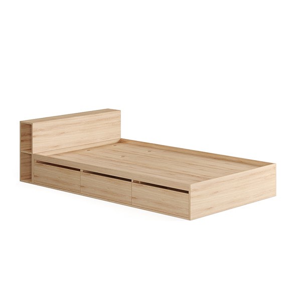 TINTO, Giường ngủ kết hợp kệ đầu Giường ngủ BED_017, 221x60cm, Giường ngủ gỗ Scandi Home