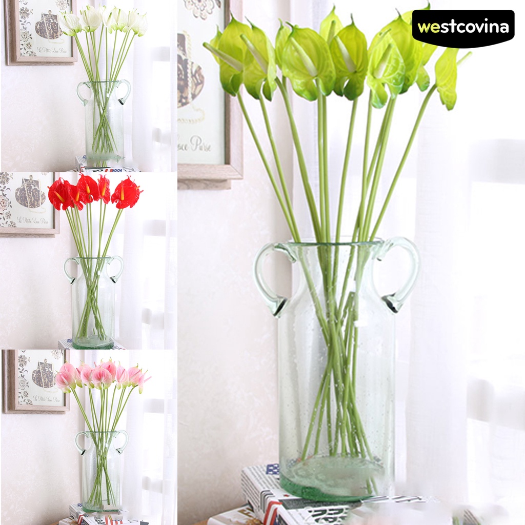 [WEST]⚘Bó Hoa Giả Bằng Nhựa Chống Dính Thân Thiện Với Môi Trường Dùng Trang Trí Nhà Cửa / Tiệc Cưới