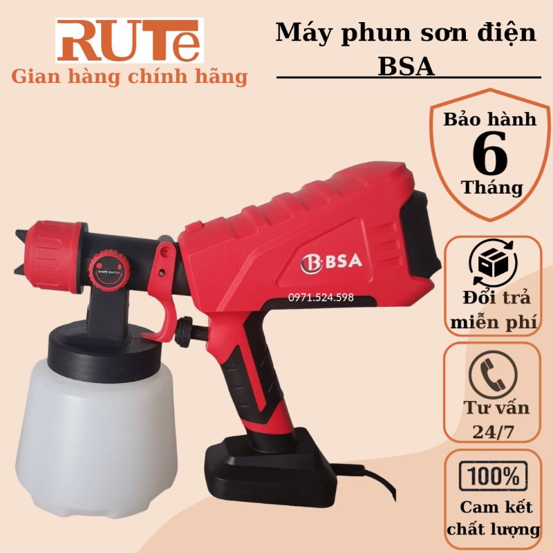 Máy phun sơn điện BSA, máy phun sơn cầm tay mini sơn tường, sơn gỗ 750W