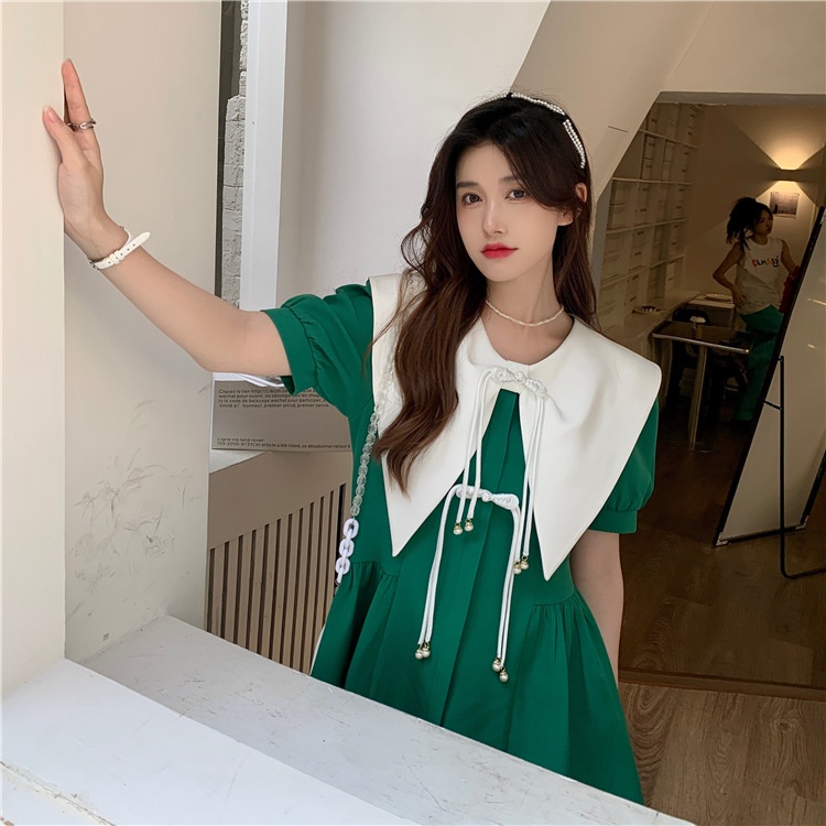 IELGY IELGY Đầm Ngắn Tay Thời Trang Phong Cách niche Hepburn Cho Nữ