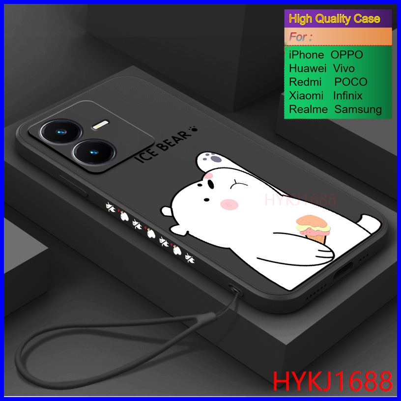 Ốp lưng Vivo Y22S Ốp Điện Thoại tpu Silicon Hình Gấu Và Mũ Cho Vivo Y22 Y22S 2022 HBX